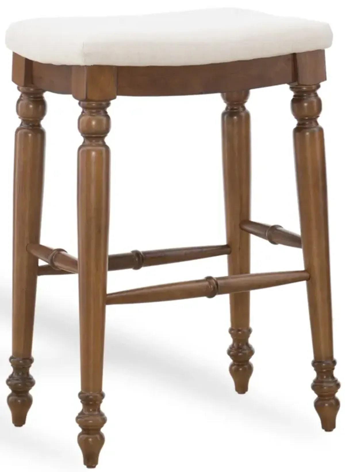 Linon 30 Inch Marino Backless Bar Stool Linen, Walnut