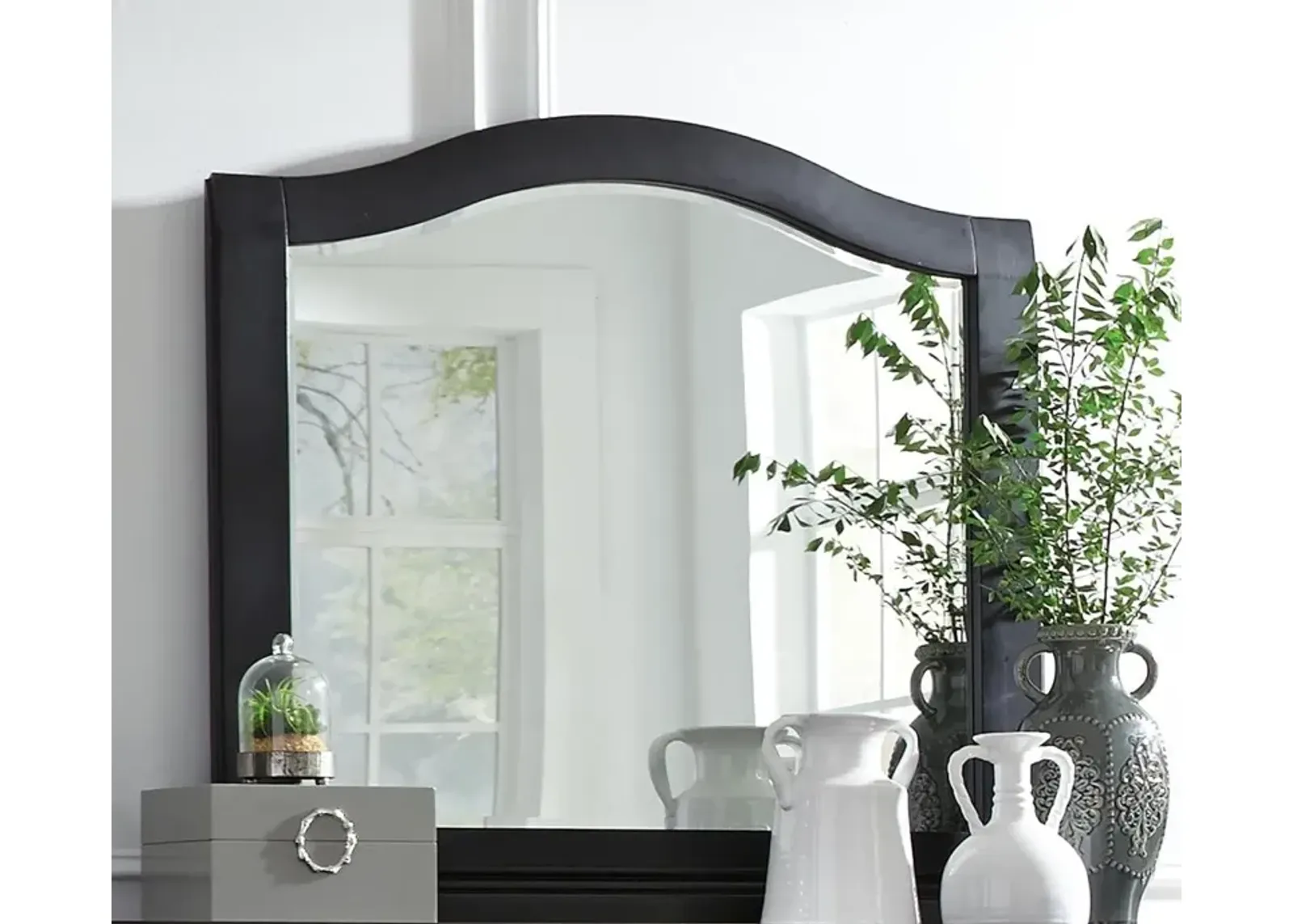 Aspenhome Oxford Rubbed Black Mirror