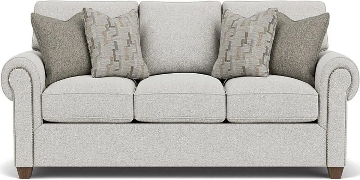 CARSON SILVER GLACIER SOFA WITH NAILHEAD TRIM