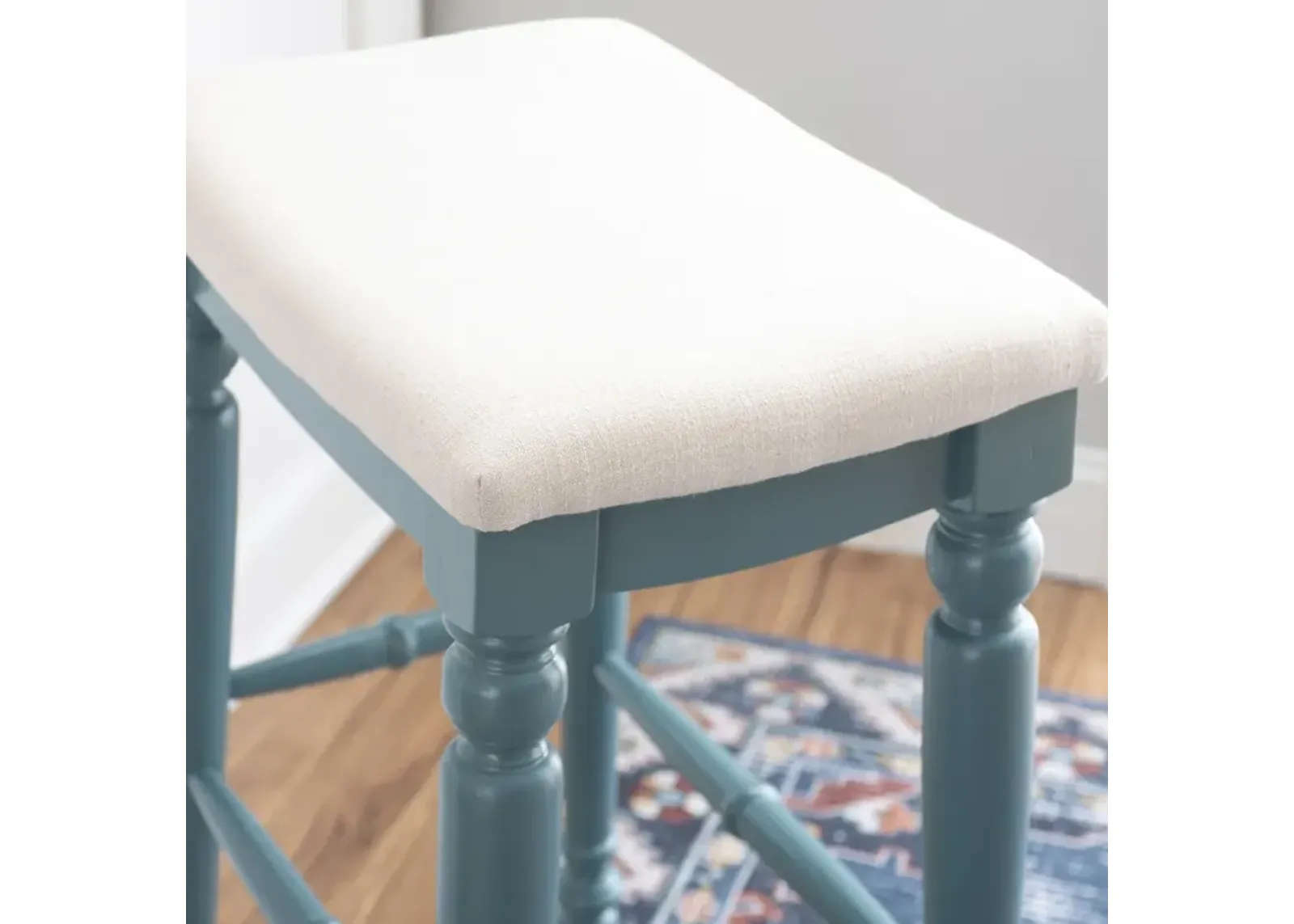 Linon Marino Blue Backless Bar Stool