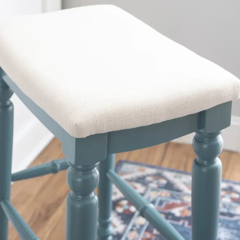 MARINO BLUE BACKLESS BAR STOOL by Hudson's Furniture + Mattress
