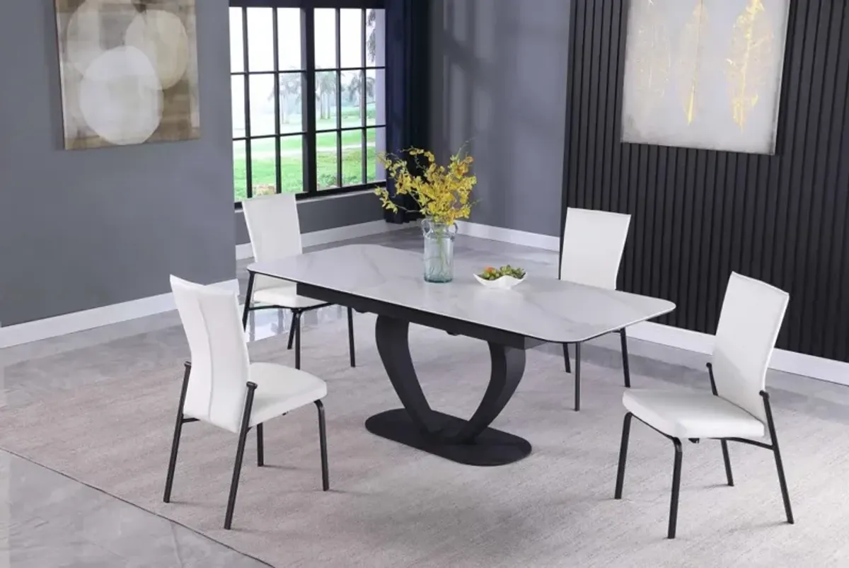 Chintaly Karlee Contemporary Extendable Sintered Stone Dining Table