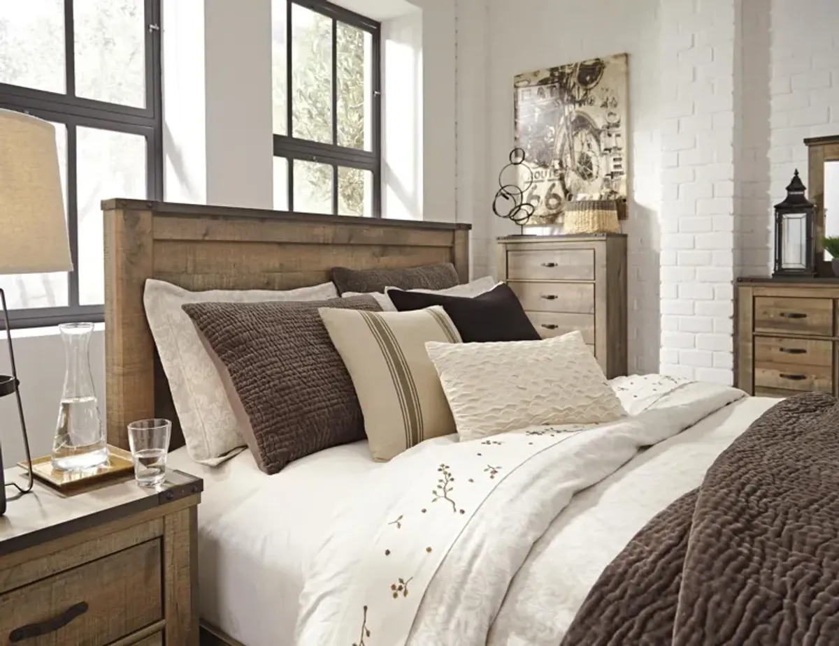 Ashley Trinell Rustic Brown Queen Panel Bed