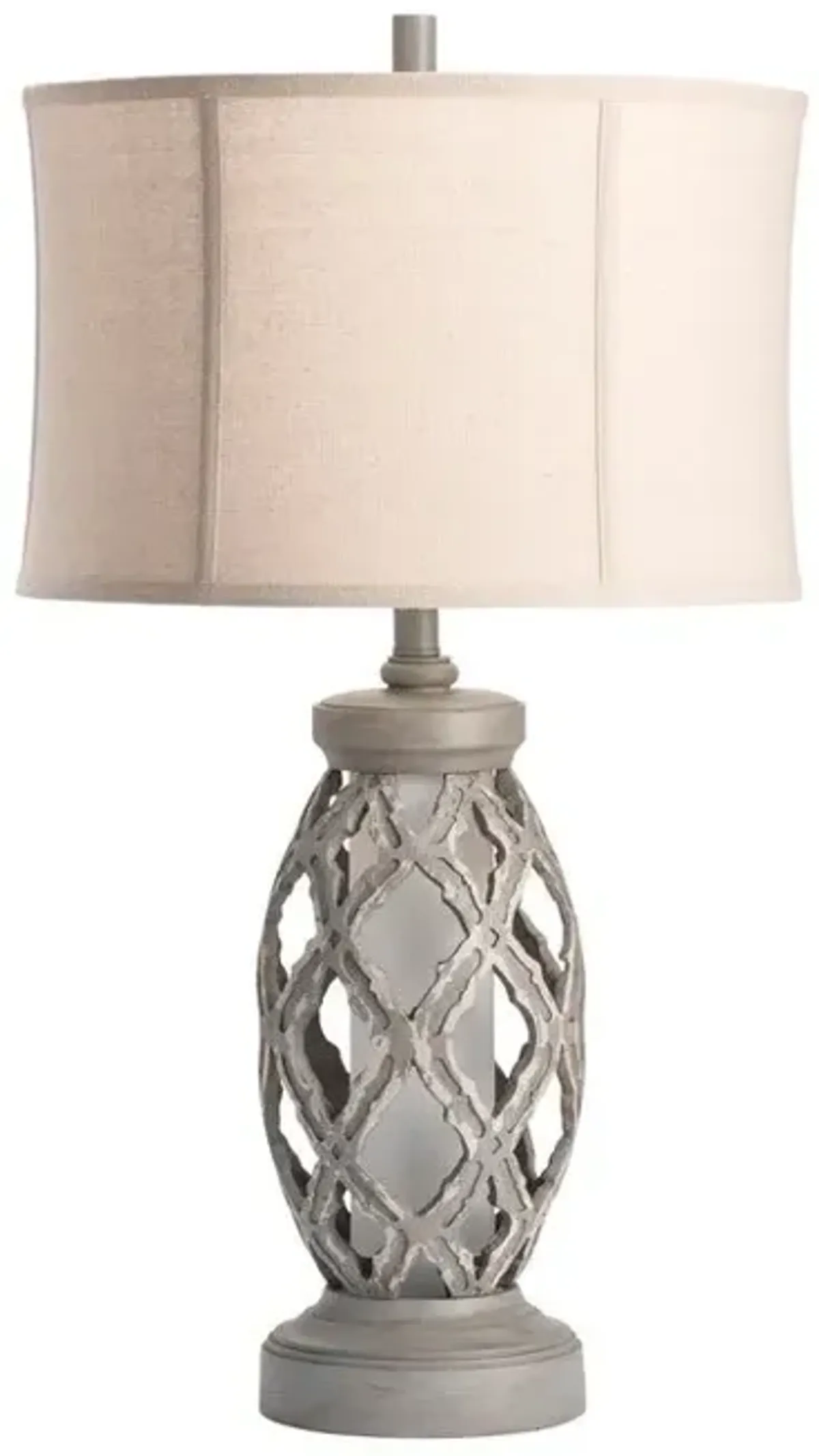 Crestview Gaborone Distressed Grey Table Lamp