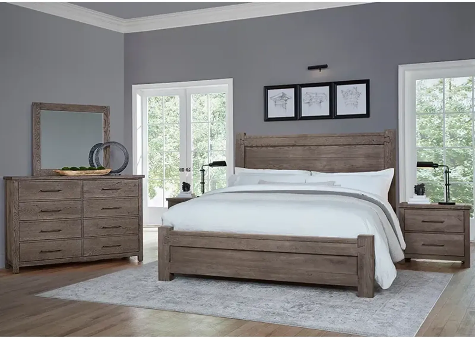 Vaughan-Bassett Dovetail Mystic Grey Dovetail Poster Queen Headboard