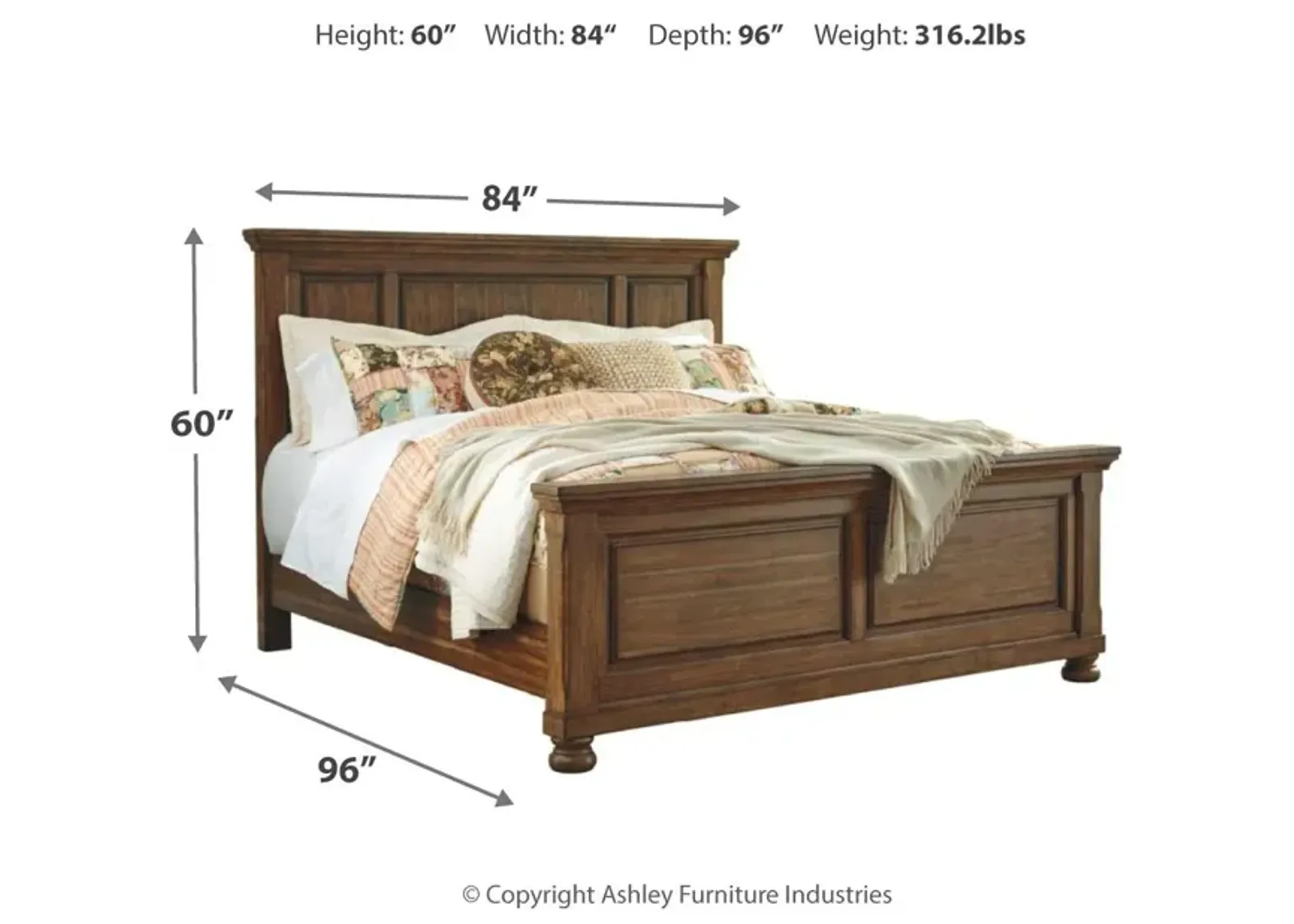 Ashley Flynnter Medium Brown California King Panel Bed