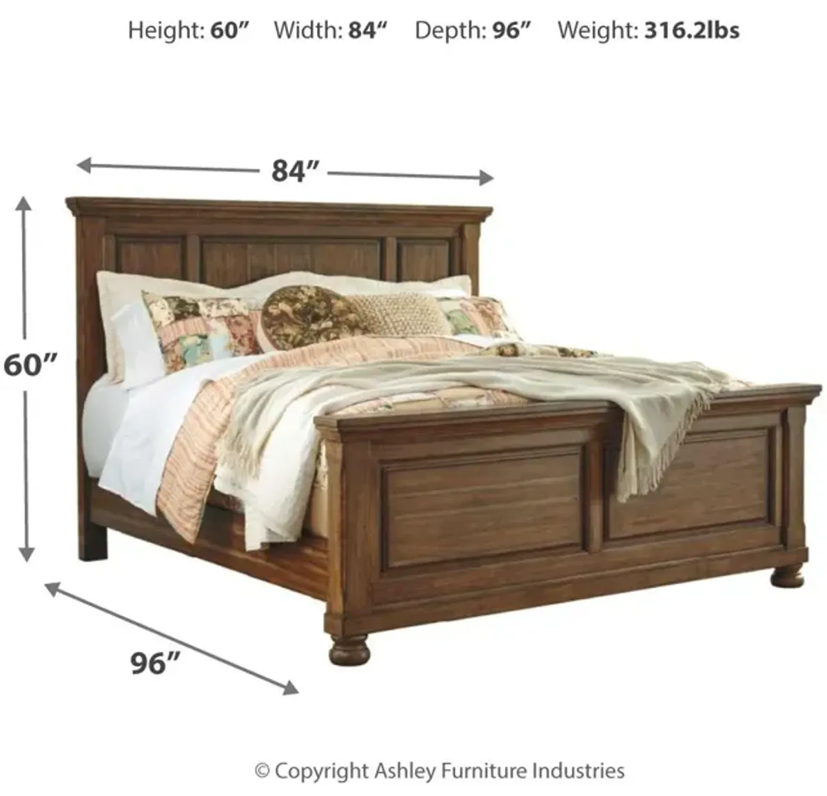 Ashley Flynnter Medium Brown California King Panel Bed