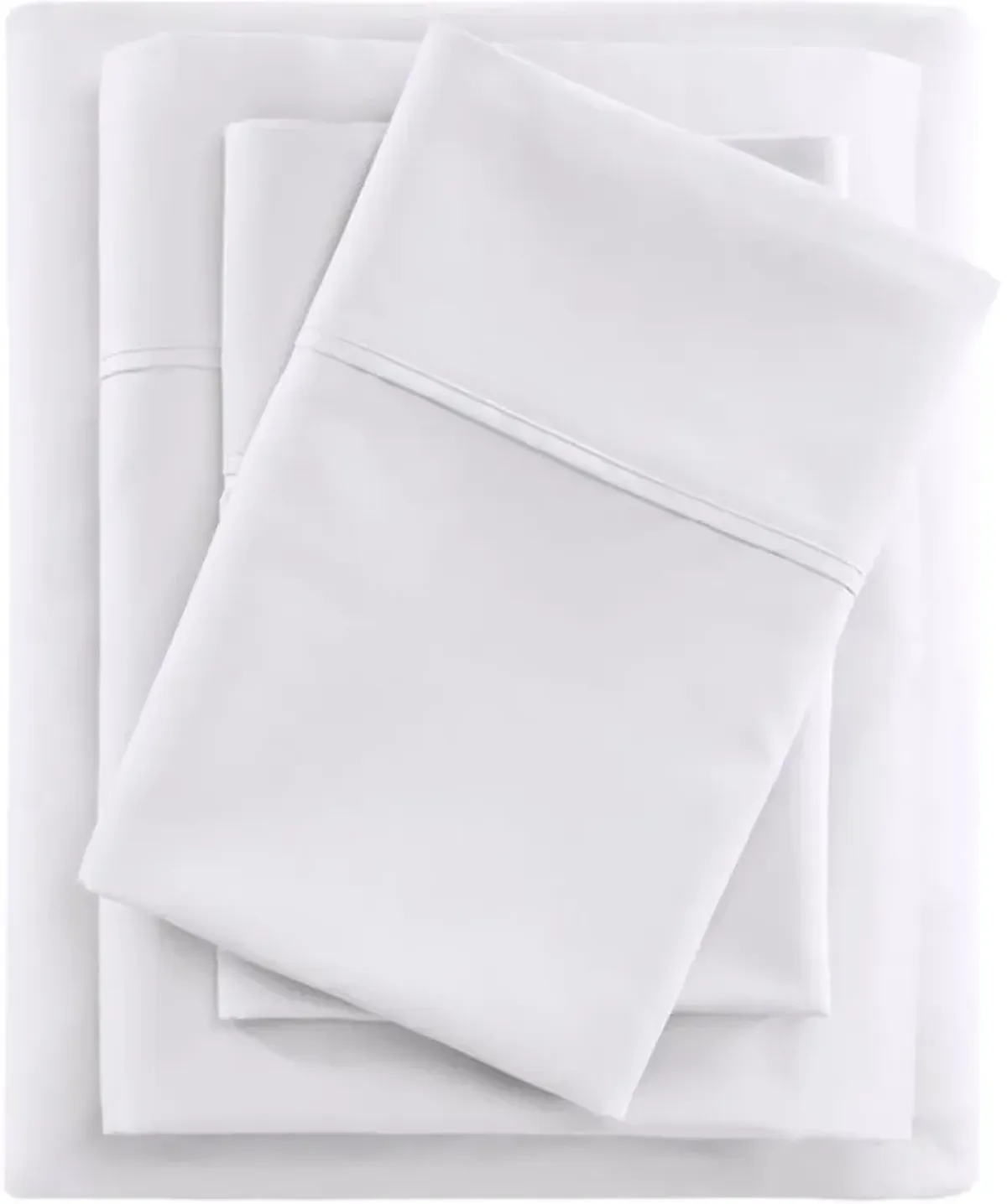 Olliix Beautyrest Queen White 600 Thread Count Cooling Cotton Blend Sheet Set