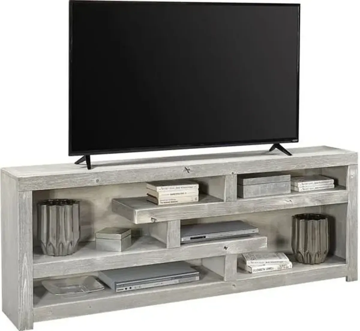 Aspenhome Avery Loft Limestone 72 Inch Open Display/Tv Stand Console