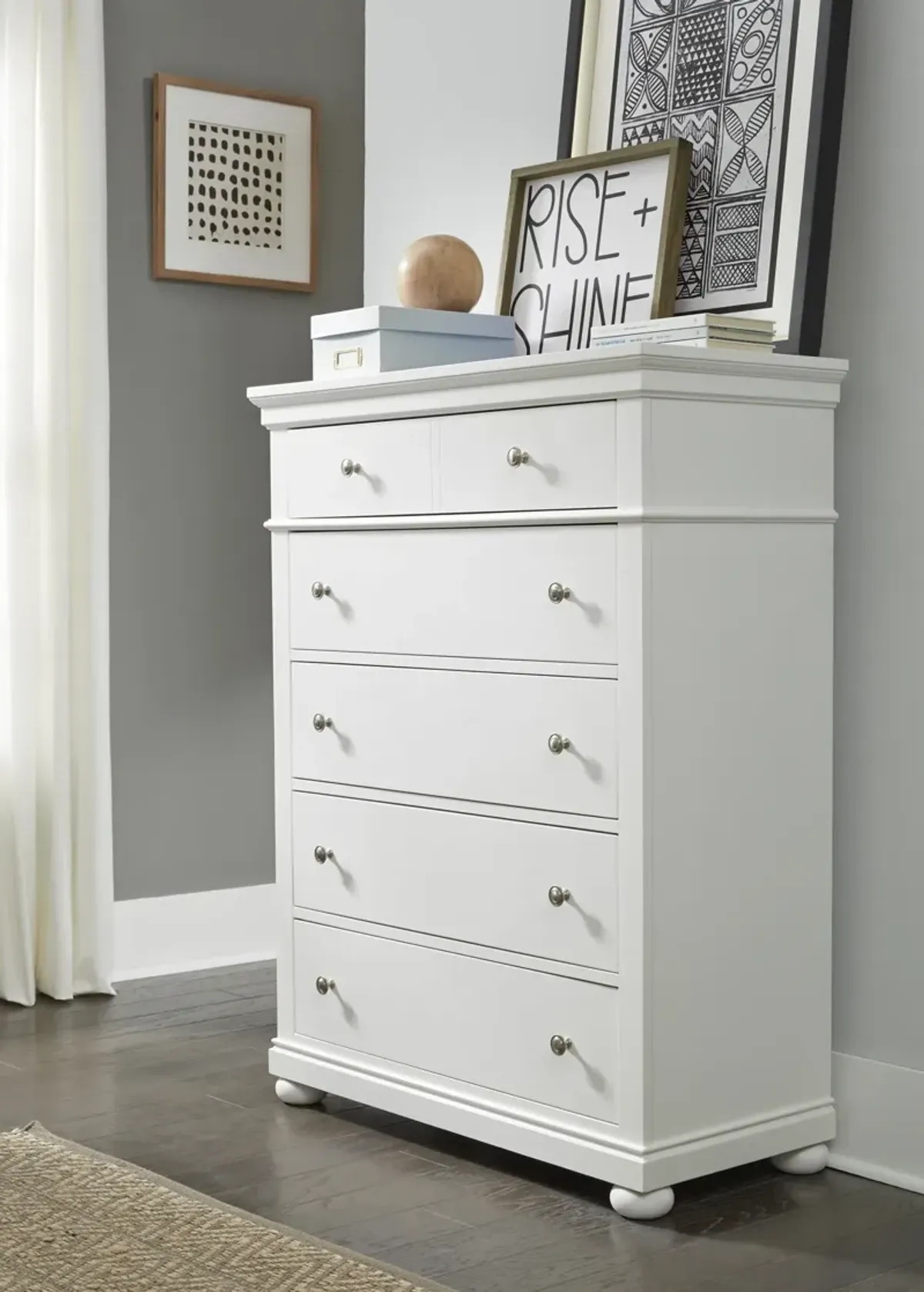 Legacy Classic Canterbury White Drawer Chest White Finish