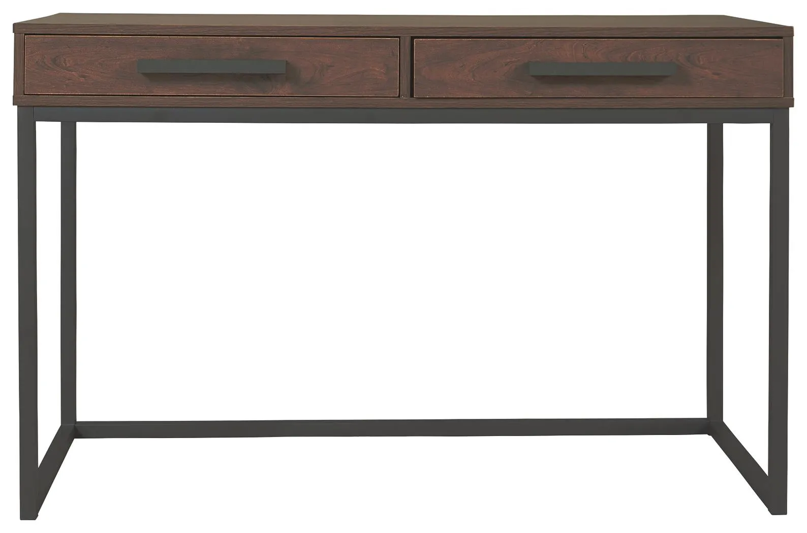 HORATIO HOME OFFICE DESK WARM BROWN/GUNMETAL SIGNATURE DESIGN