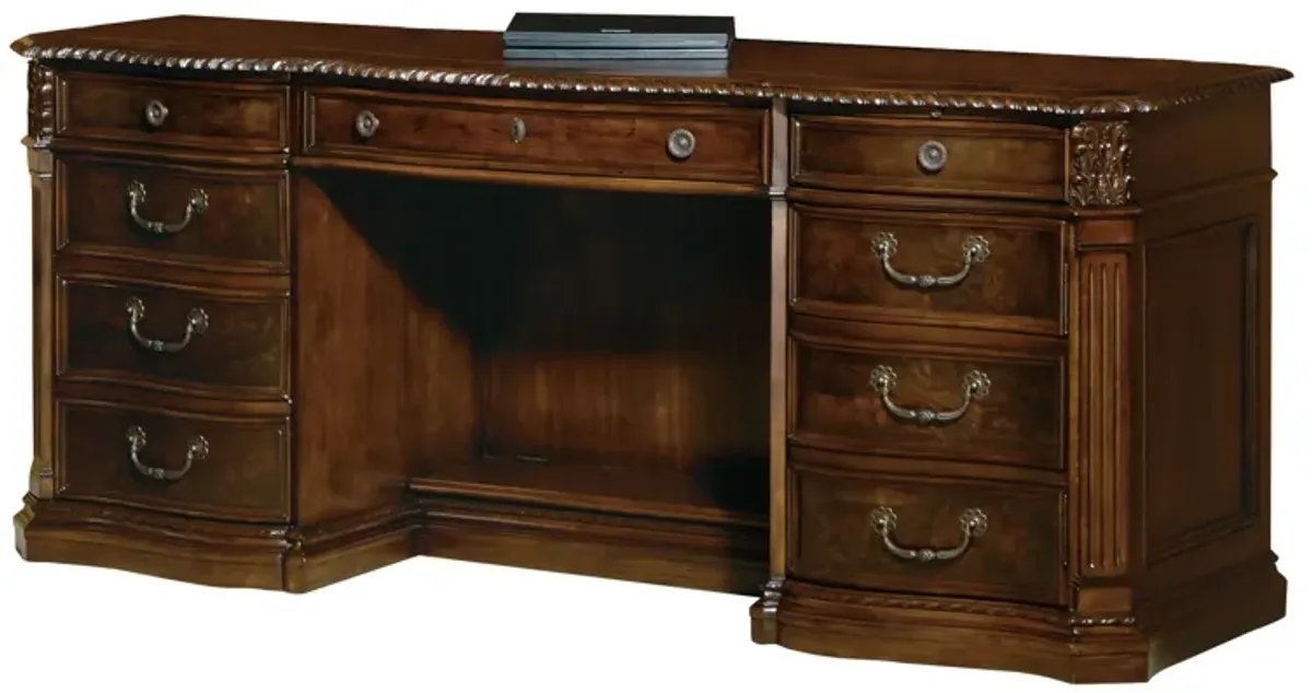 Hekman Executive Credenza Walnut Burl Old World