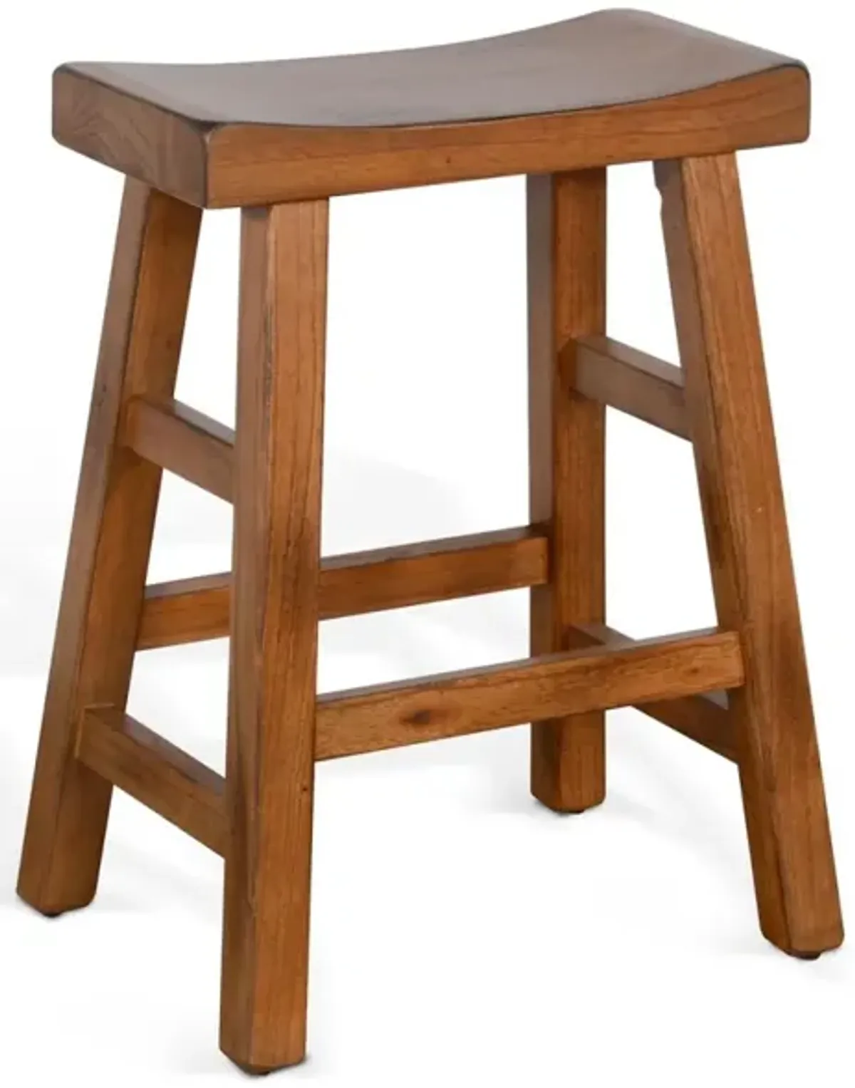 Sunny Designs Sedona Rustic Oak 24 Inch Saddle Seat Stool with Wood Seat