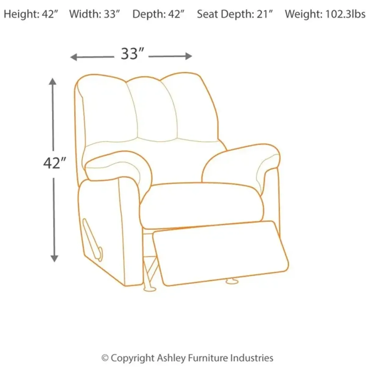 Ashley Darcy Cobblestone Rocker Recliner