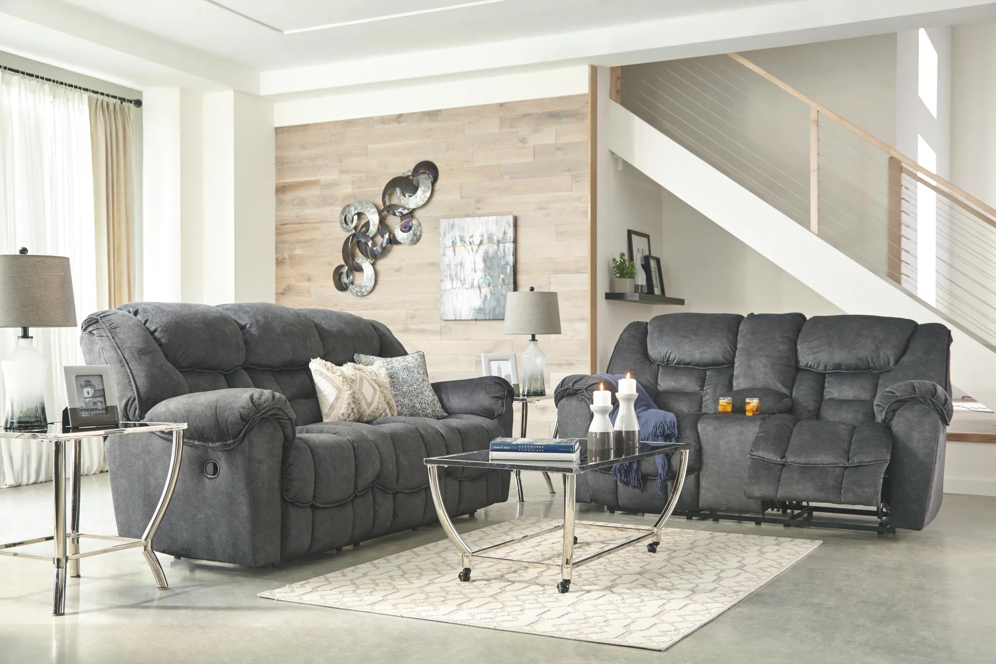 CAPEHORN RECLINING SOFA GRANITE SIGNATURE DESIGN