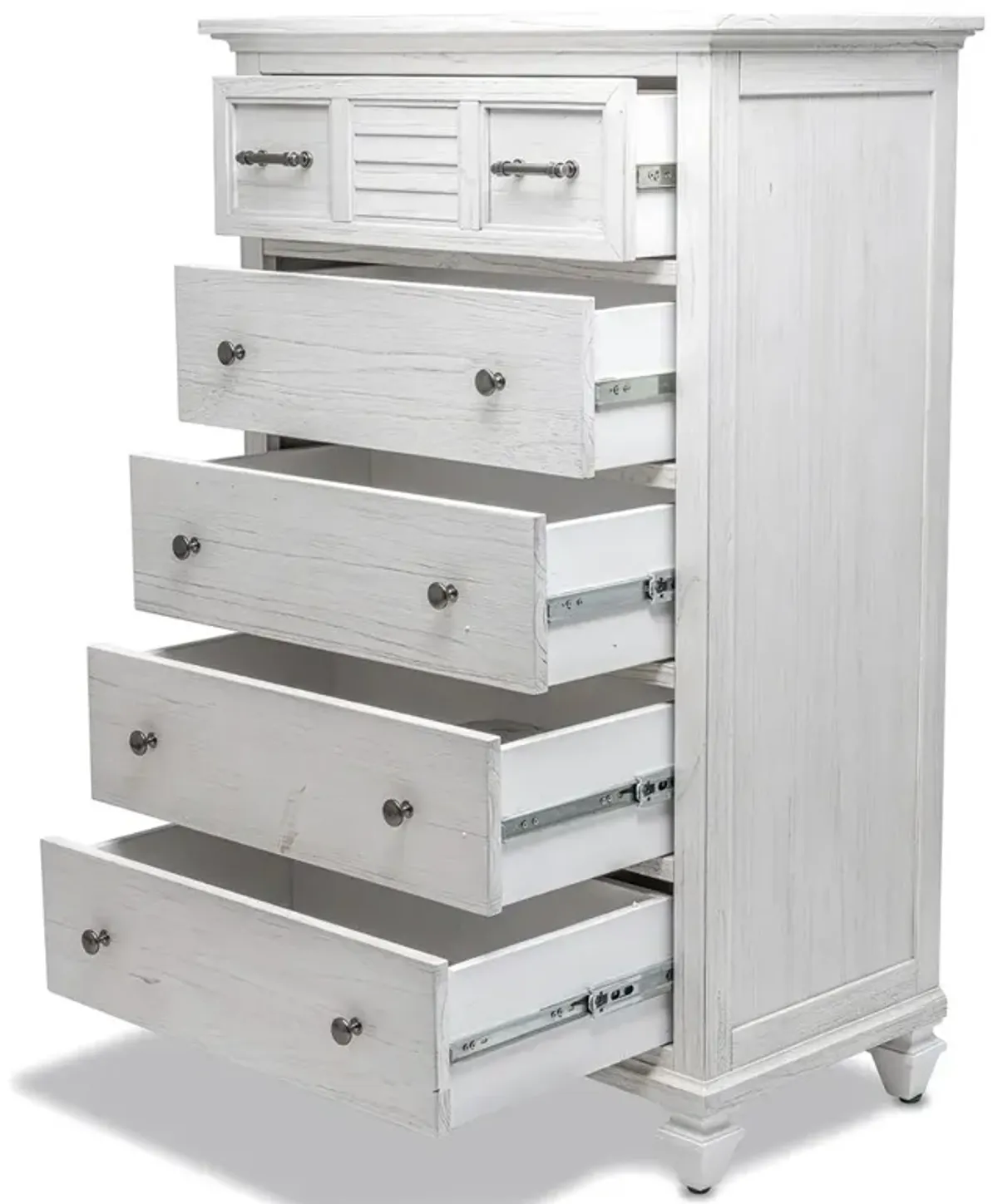 Seawinds Surfside 5-Drawer Weathered White Finish Chest