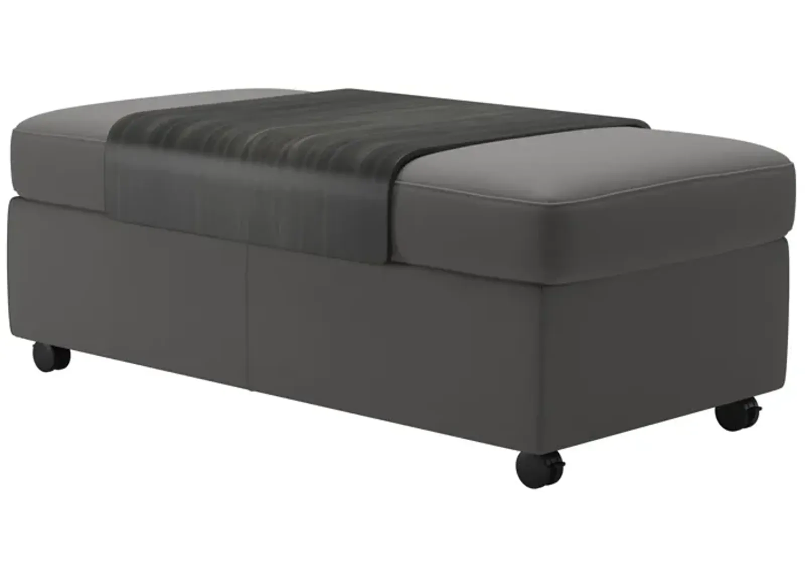 Stressless Aurora Double Ottoman with Table in Paloma Silver Gray