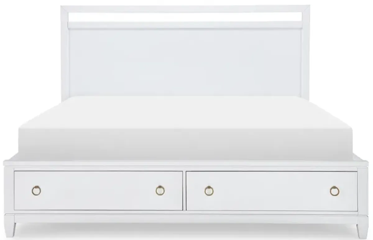 Legacy Classic Complete Panel Bed with Storage Queen White Finish White Finish Summerland White