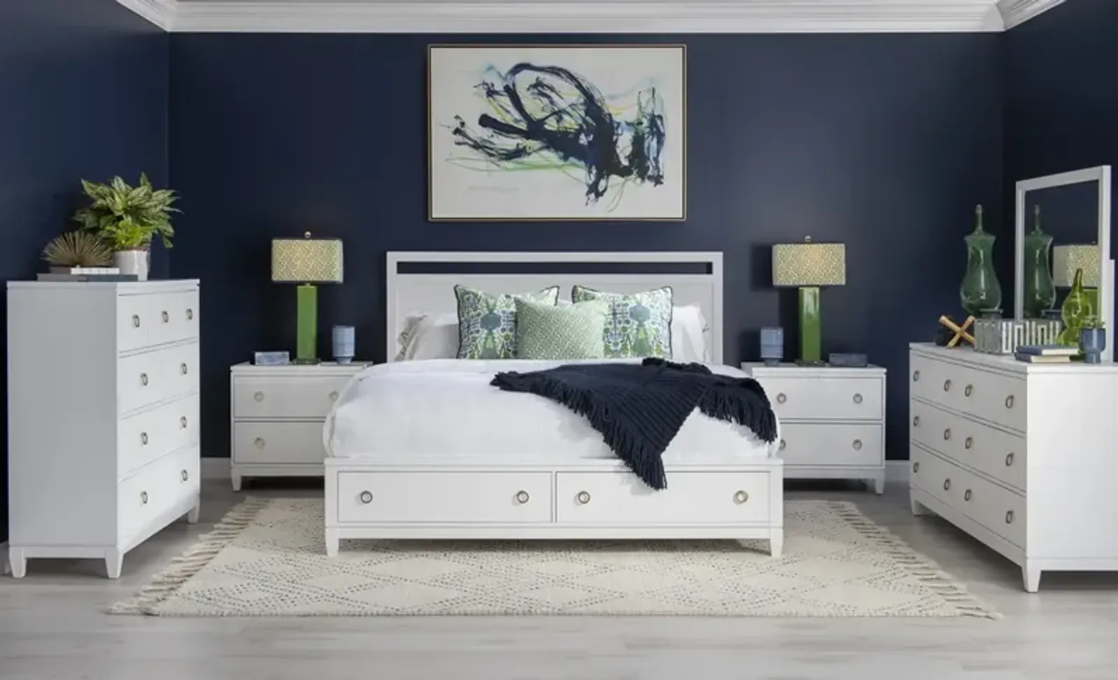 Legacy Classic Complete Panel Bed with Storage Queen White Finish White Finish Summerland White