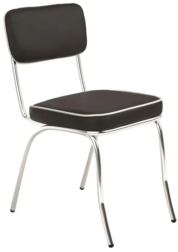 Coaster Retro Upholstered Dining Side Chair Black