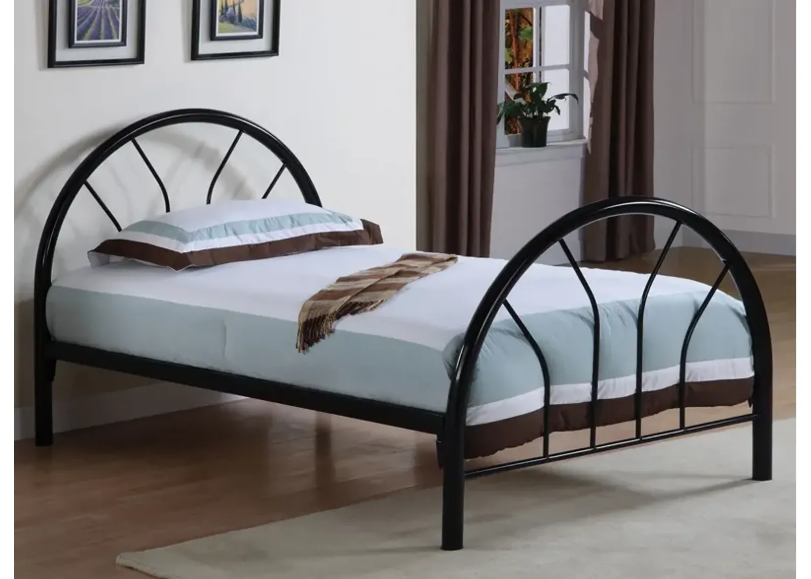 Coaster Marjorie Metal Twin Open Frame Bed Black