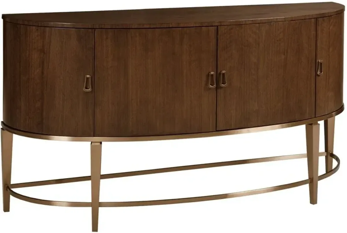 American Drew Vantage Gardner Brown Demilune Sideboard