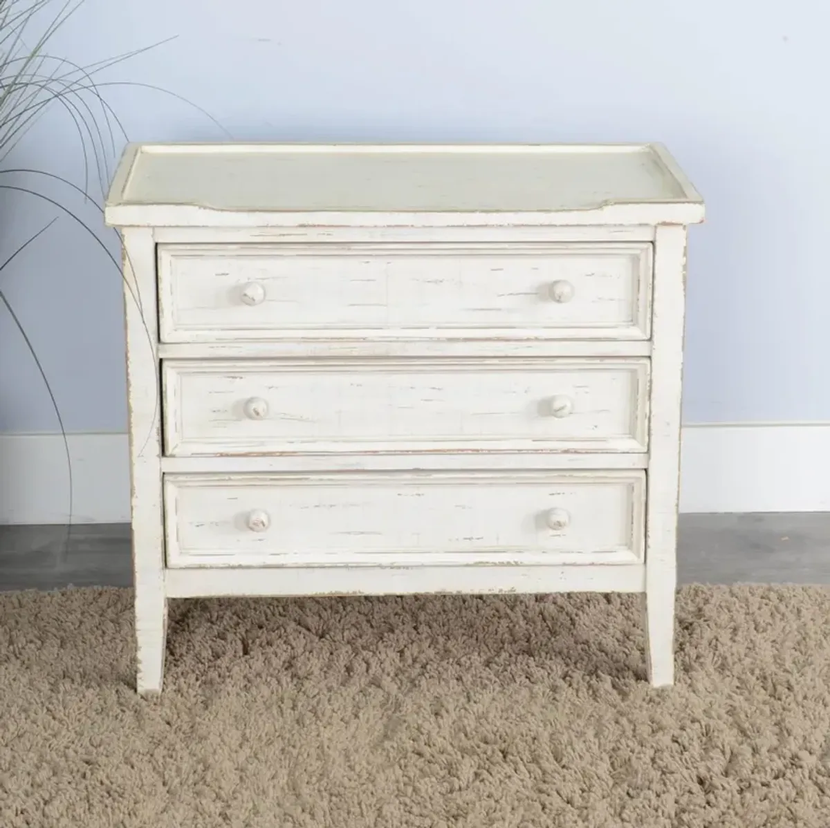 Sunny Designs Marina White Sand 26 Inch End Table