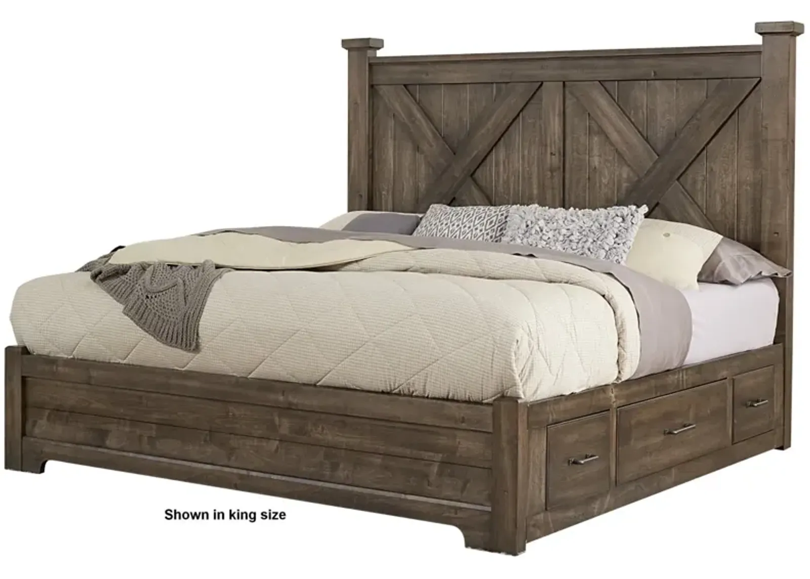 Vaughan-Bassett Cool Rustic Mink X-King Headboard