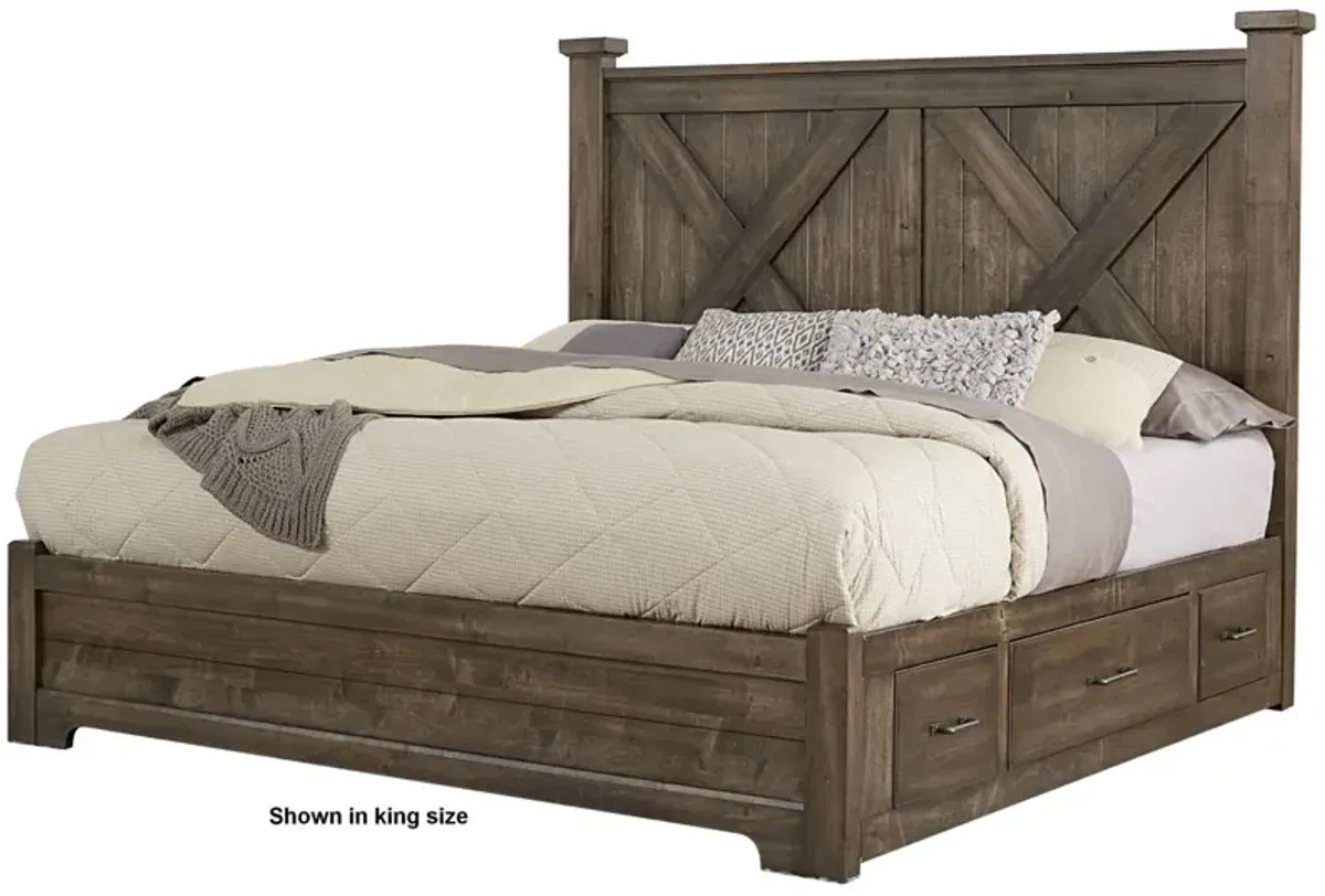 Vaughan-Bassett Cool Rustic Mink X-King Headboard