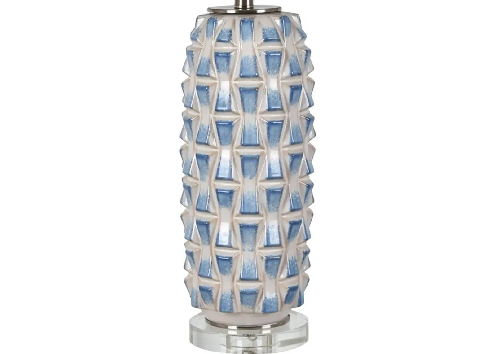 Crestview Hayes Blue/Stainless Steel/White Table Lamp