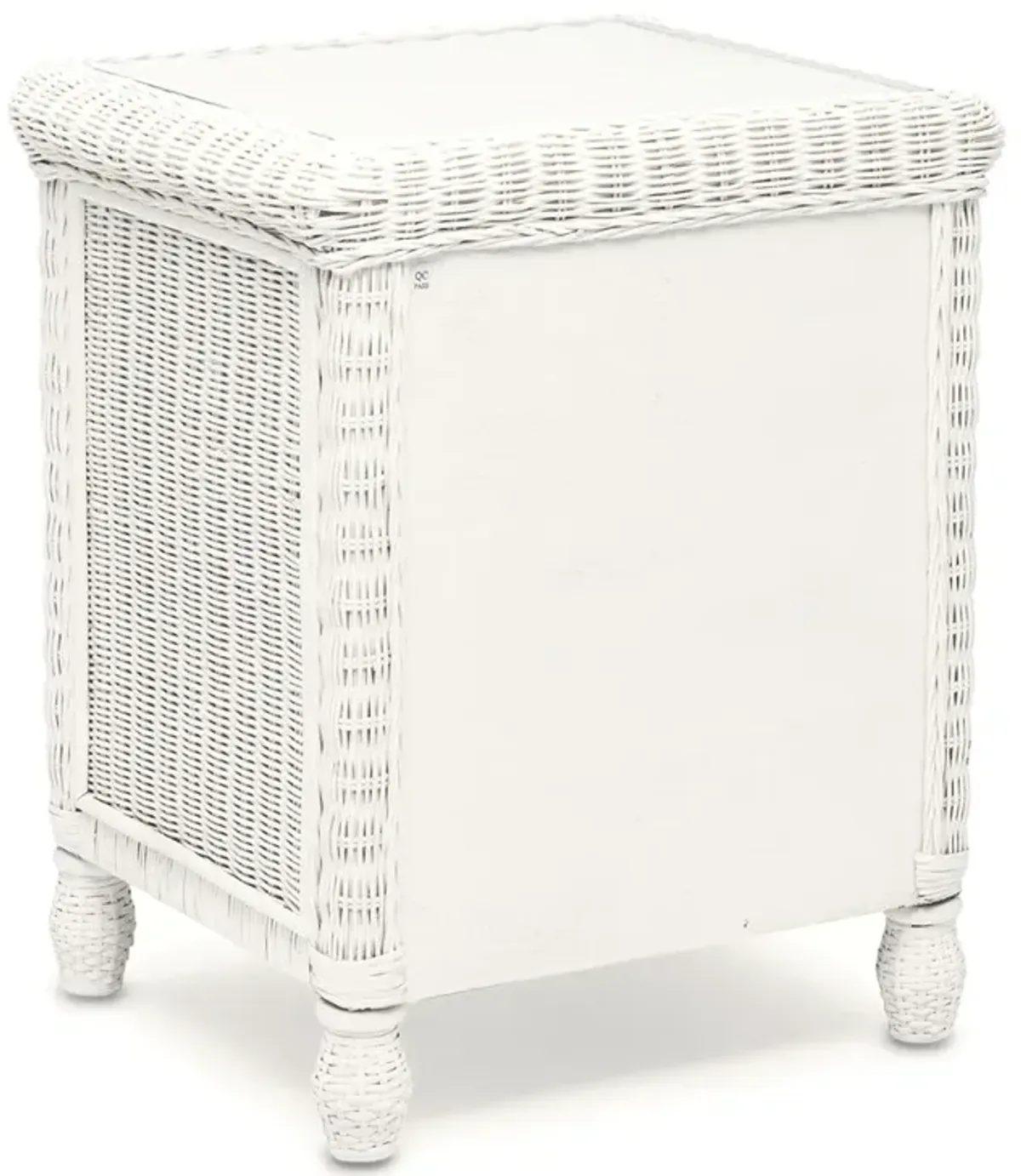 Seawinds Santa Cruz 2-Drawer Nightstand with Glass Top White Finish