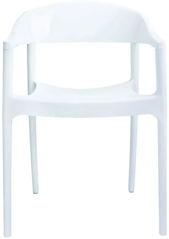 CARMEN MODERN DINING CHAIR WHITE SEAT GLOSSY WHITE BACK