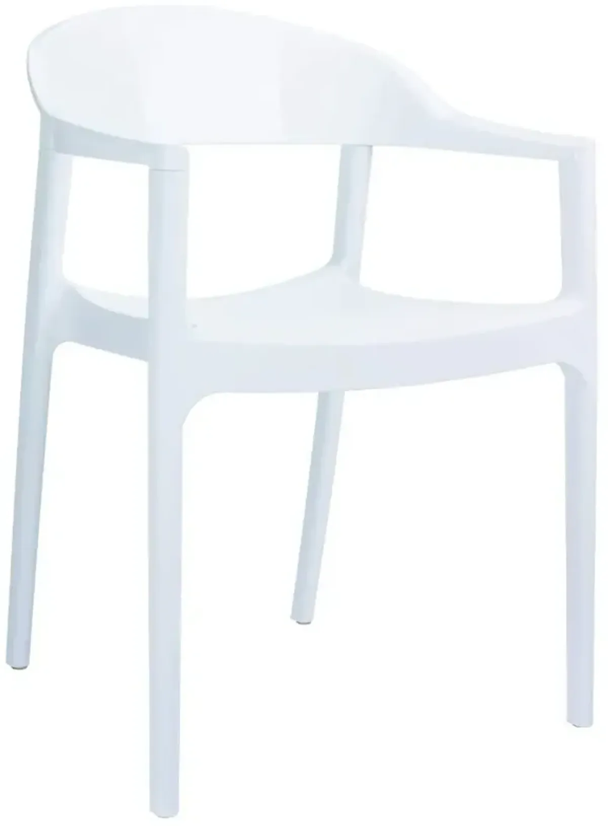 Compamia Carmen Modern Dining Chair White Seat Glossy White Back