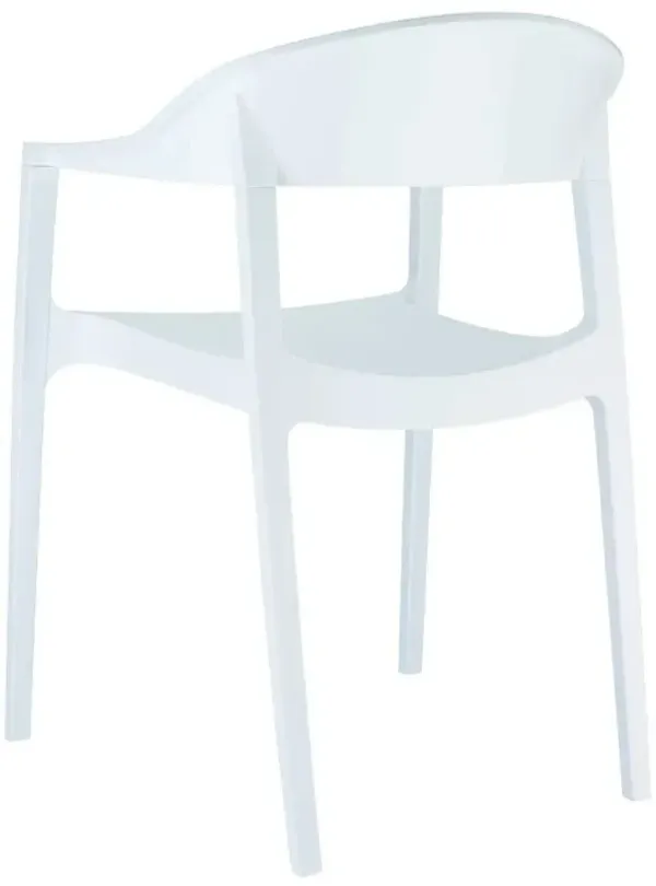 Compamia Carmen Modern Dining Chair White Seat Glossy White Back