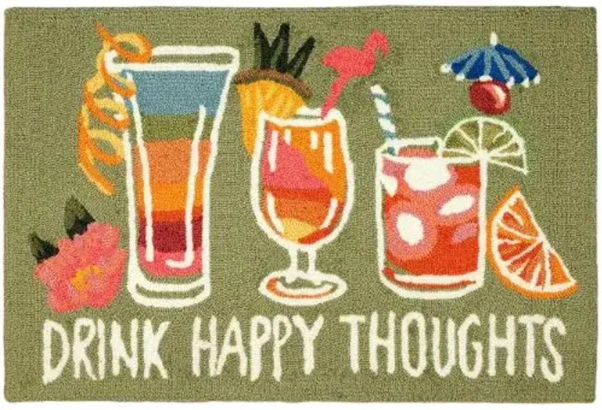 Frontporch Happy Drinks Green Doormat