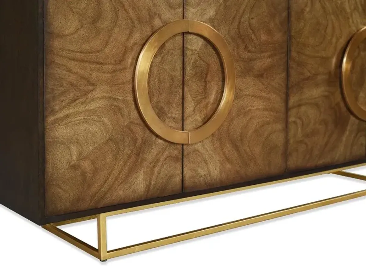 Noble Furniture Elegant Maitland 4-Door Sideboard Console with 2 Adjustable Shelves