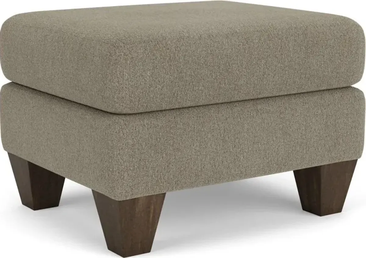 Flexsteel Moxy Dove Ottoman with Espresso Legs