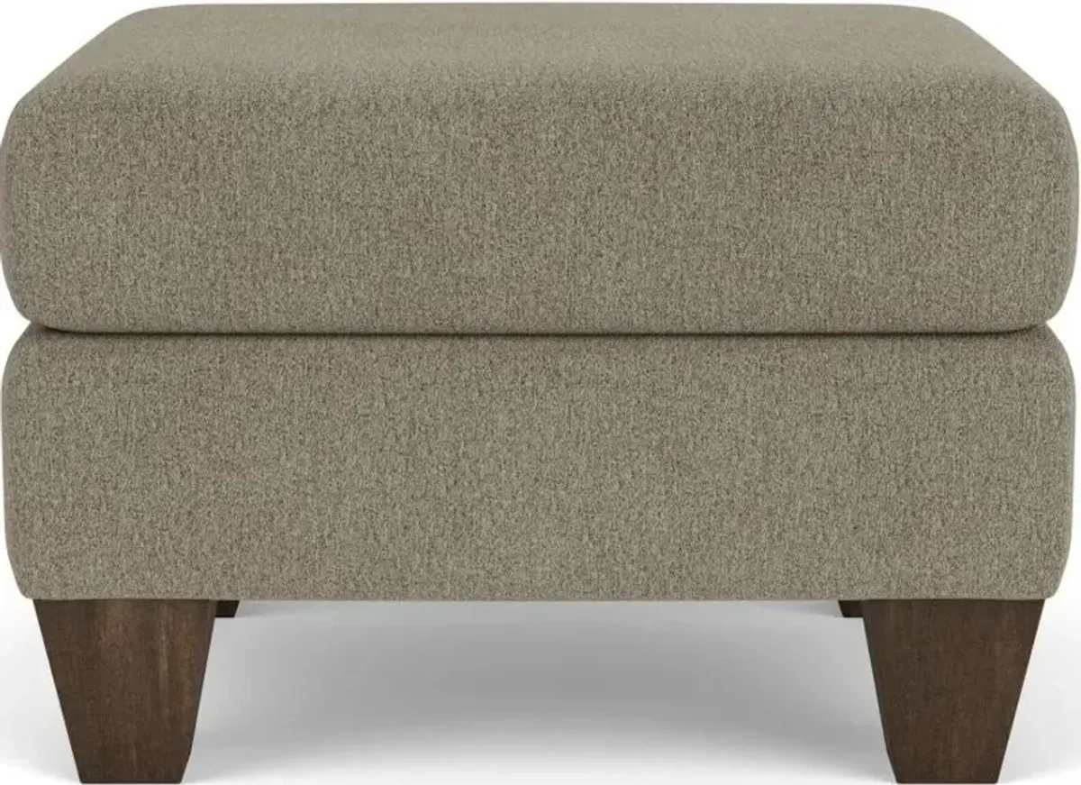 Flexsteel Moxy Dove Ottoman with Espresso Legs