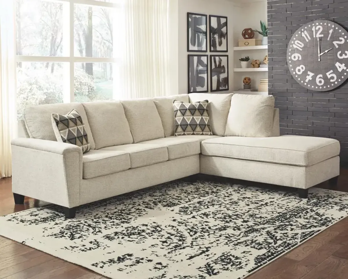 Ashley Abinger 2-Piece Sectional with Chaise Right-Arm Facing Natural