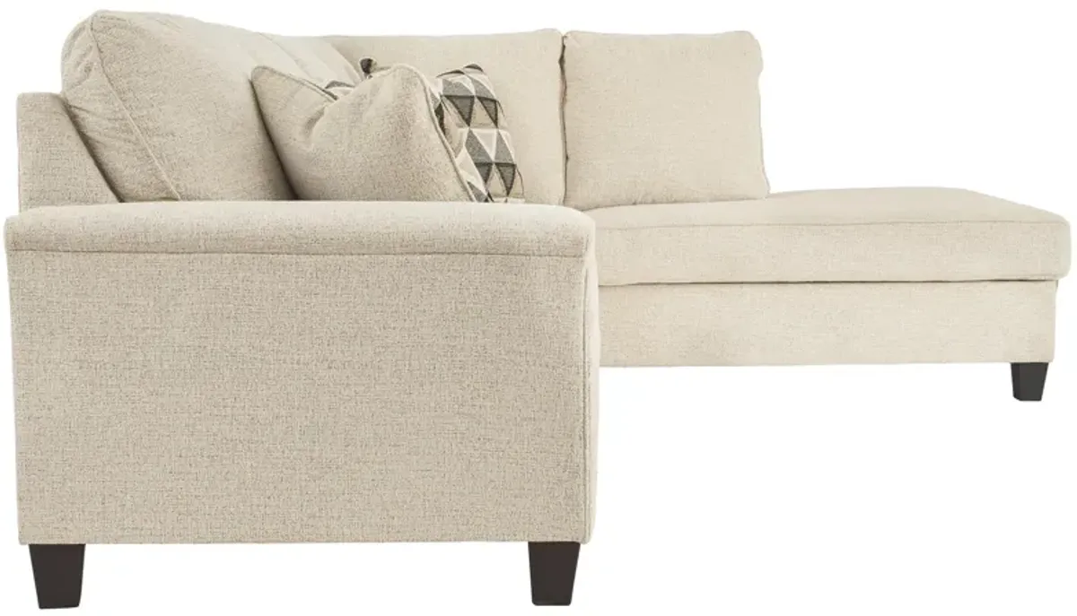 Ashley Abinger 2-Piece Sectional with Chaise Right-Arm Facing Natural