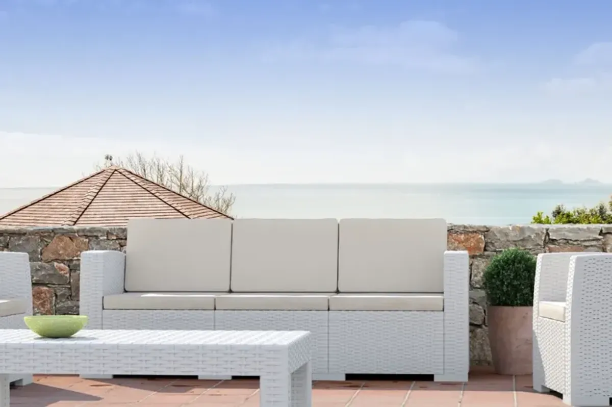 Compamia Monaco Resin 4-Piece White Outdoor Lounge Set