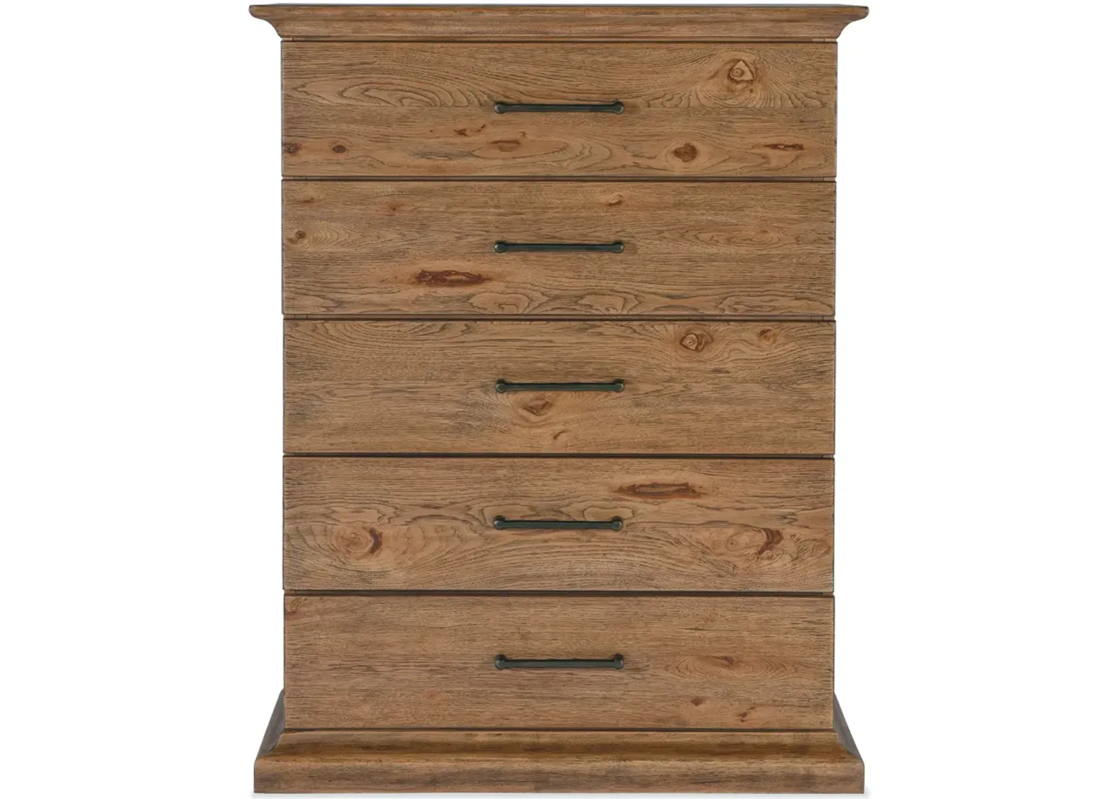 BIG SKY FIVE DRAWER WARM VINTAGE NATURAL CHEST WITH MOULDING