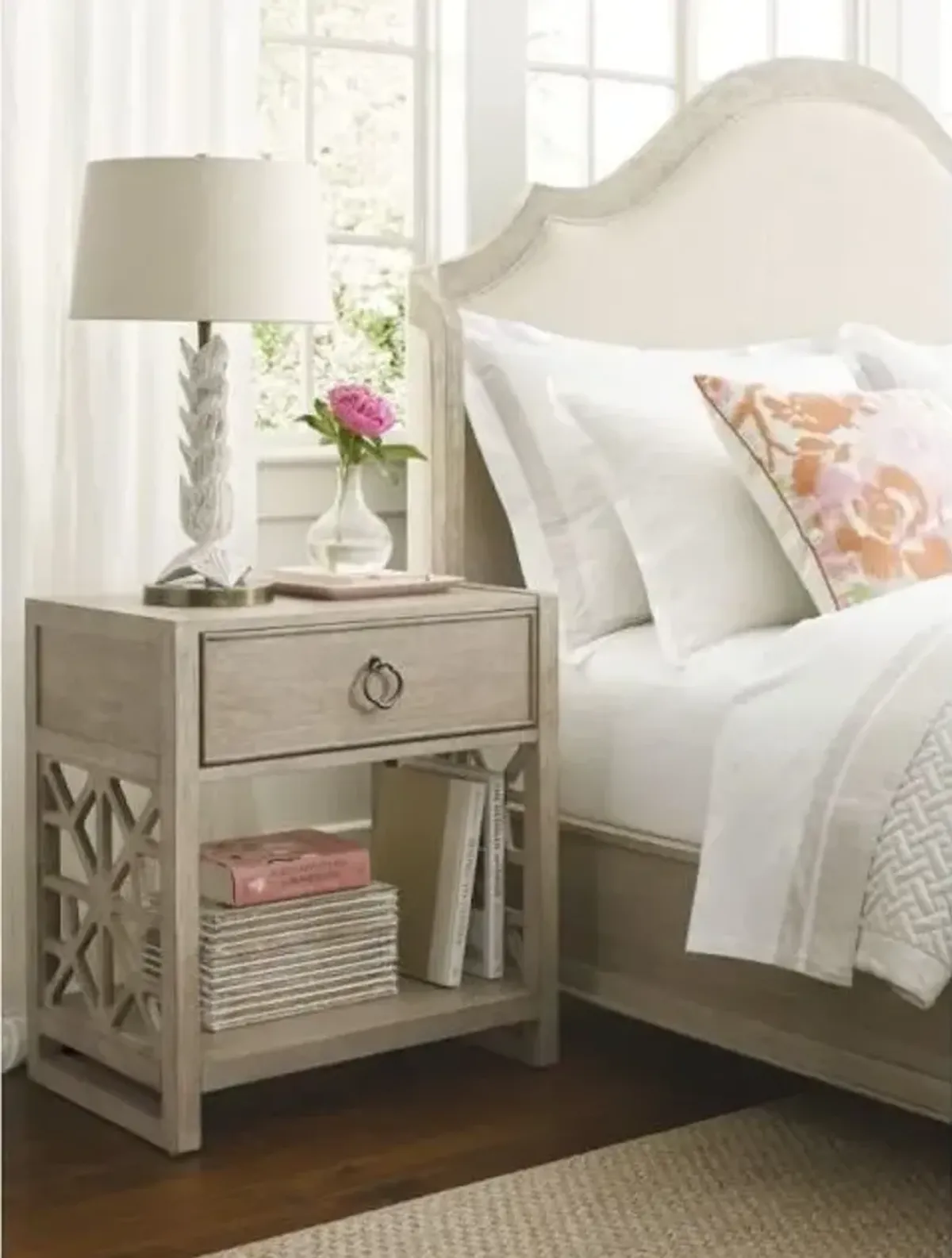 American Drew Vista Oyster Delray Open Nightstand