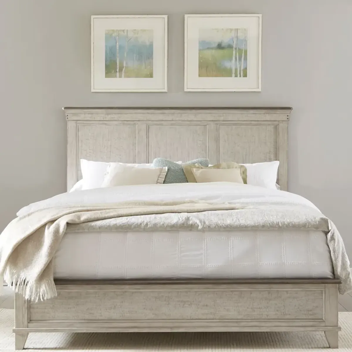 Liberty Furniture Ivy Hollow Weathered Linen/Dusty Taupe Queen Panel Bed