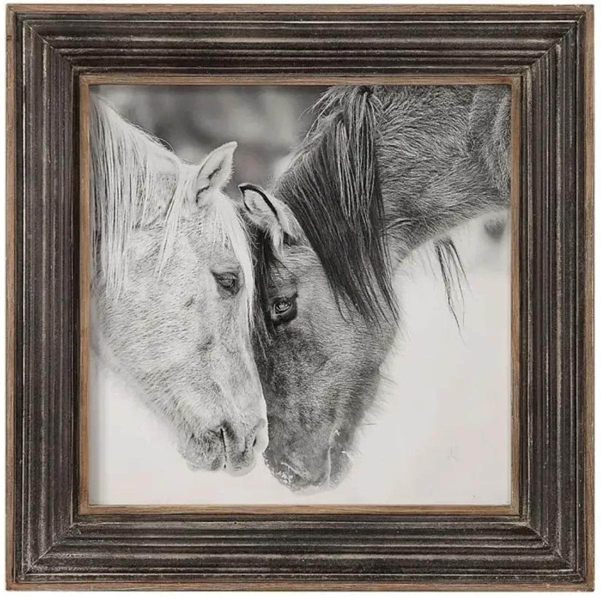 Uttermost Black/White Horses Framed Print