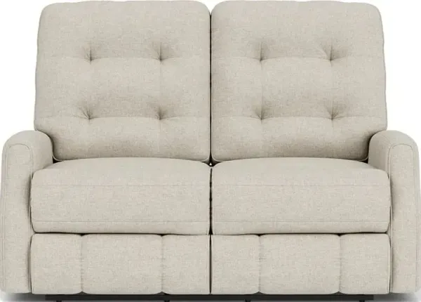 Flexsteel Devon White Vanilla Reclining Loveseat