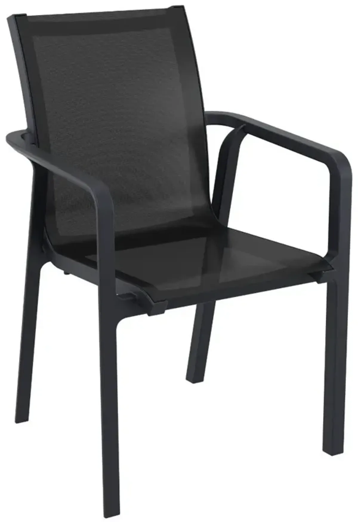 Compamia Pacific Black Sling Arm Patio Chair