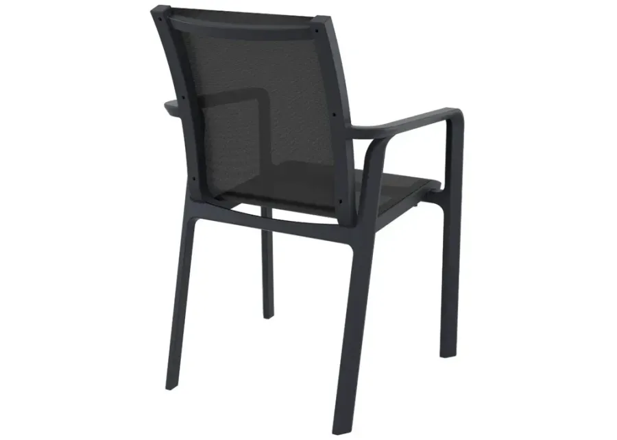 PACIFIC SLING ARM CHAIR BLACK FRAME BLACK SLING