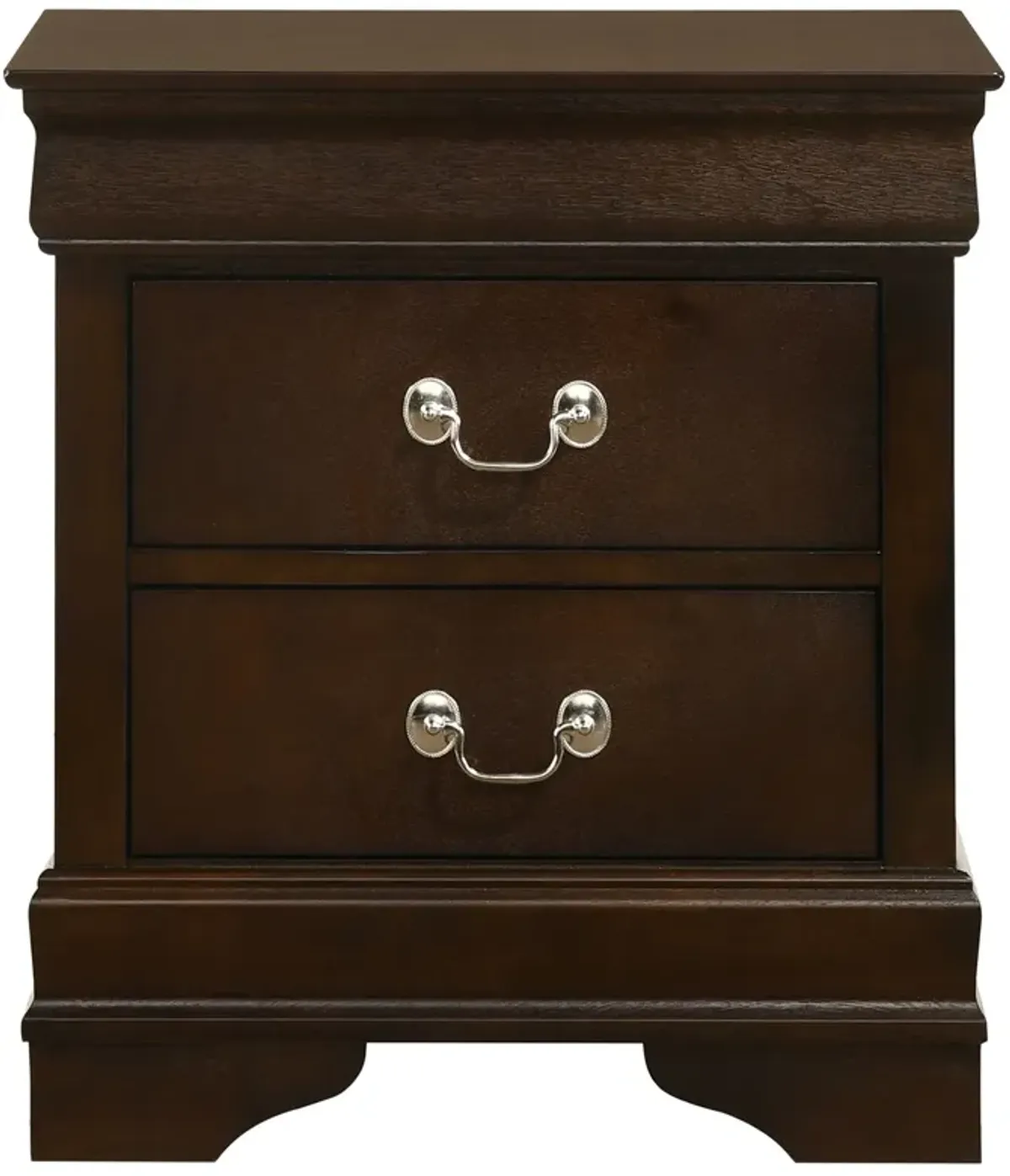 Louis Philippe 2-Drawer Nightstand Cappuccino