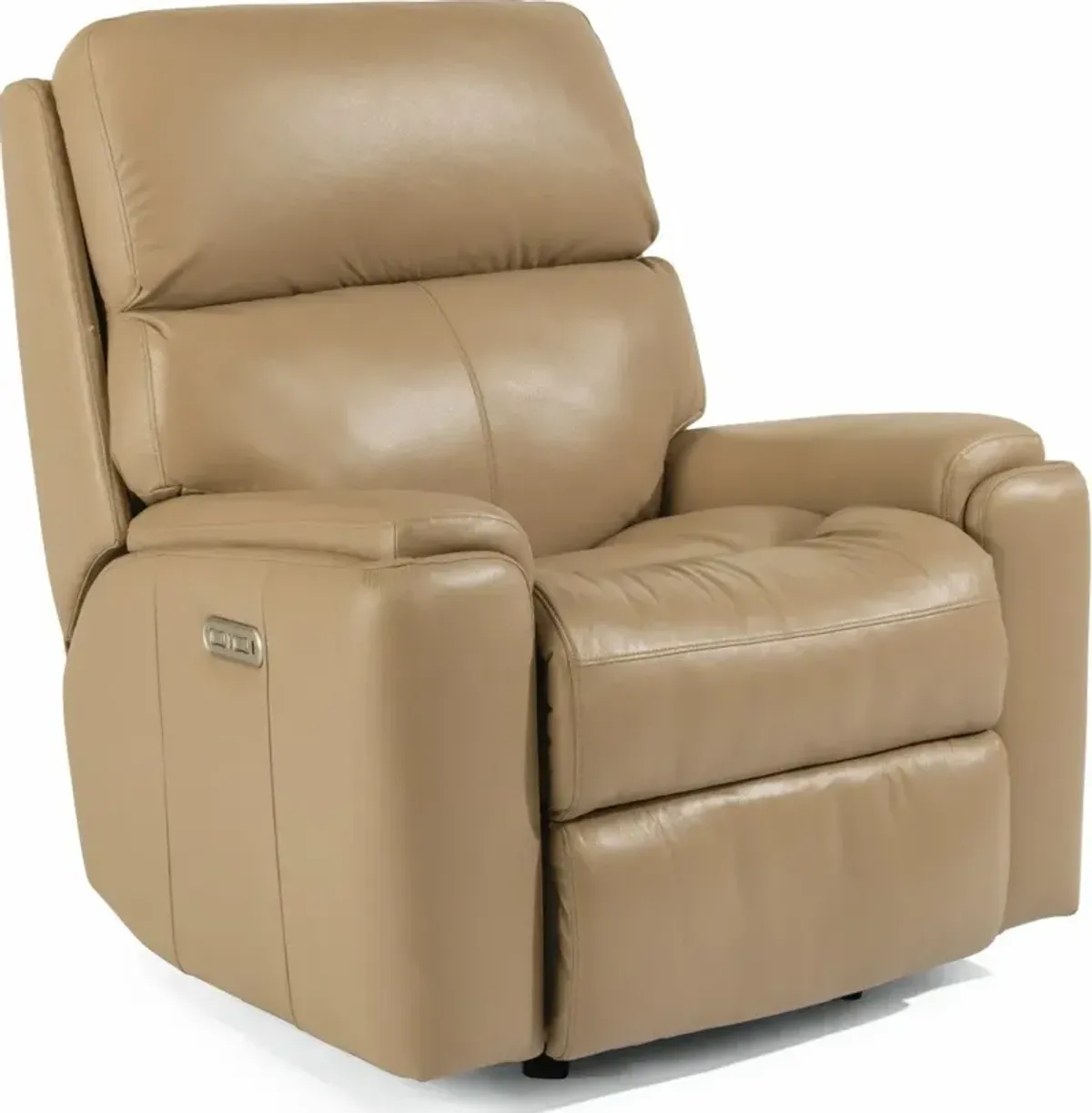 Flexsteel Rio Caffe Latte Power Rocking Leather Recliner with Power Headrest